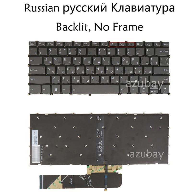 Laptop Keyboard For Lenovo Ideapad 1-14AMN7 1-14IGL7 3-14ADA6 3-14ALC6 3-14ITL6 3-14ABA7 3-14IAU, 5 Pro-14ACN6 Backlit Russian