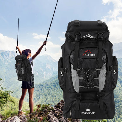 80L wasserdichter Wanderrucksack, Campingrucksack, Trekkingrucksack, großer Reiserucksack für Herren, Outdoor-Sport- und Bergsteigerrucksack