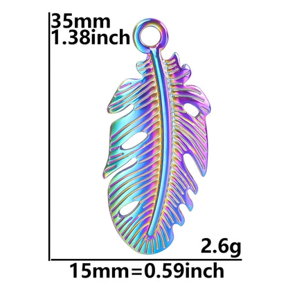 Color Brief Fashion Sense Of Design Pendant Mushroom Chain Heart-Shaped Feather Plant Rose  Marine Dolphin Pendants Diy Jewelry