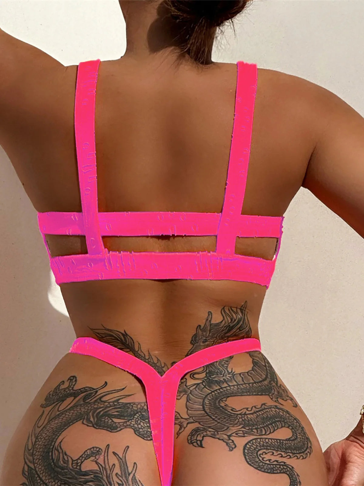 New 4 Colors Extreme Mini Micro Thong Bikini Female Swimsuit Women Swimwear Two-pieces Bikini set Bather Bathing Suit Swim V4798