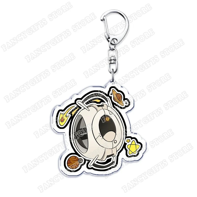 Trending Video Game Keychains for Accessories Bag Glados Aperture Laboratories Science Keyrings Jewelry Gamer Fans Gaming Gifts