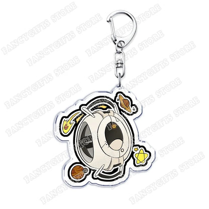 Trending Video Game Keychains for Accessories Bag Glados Aperture Laboratories Science Keyrings Jewelry Gamer Fans Gaming Gifts