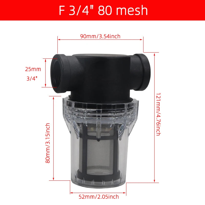 Garden Watering Filter 1/2'' 3/4'' 1'' Plastic Irrigation System Impurity Prefilter Aquaculture Household Water Pipe Filter