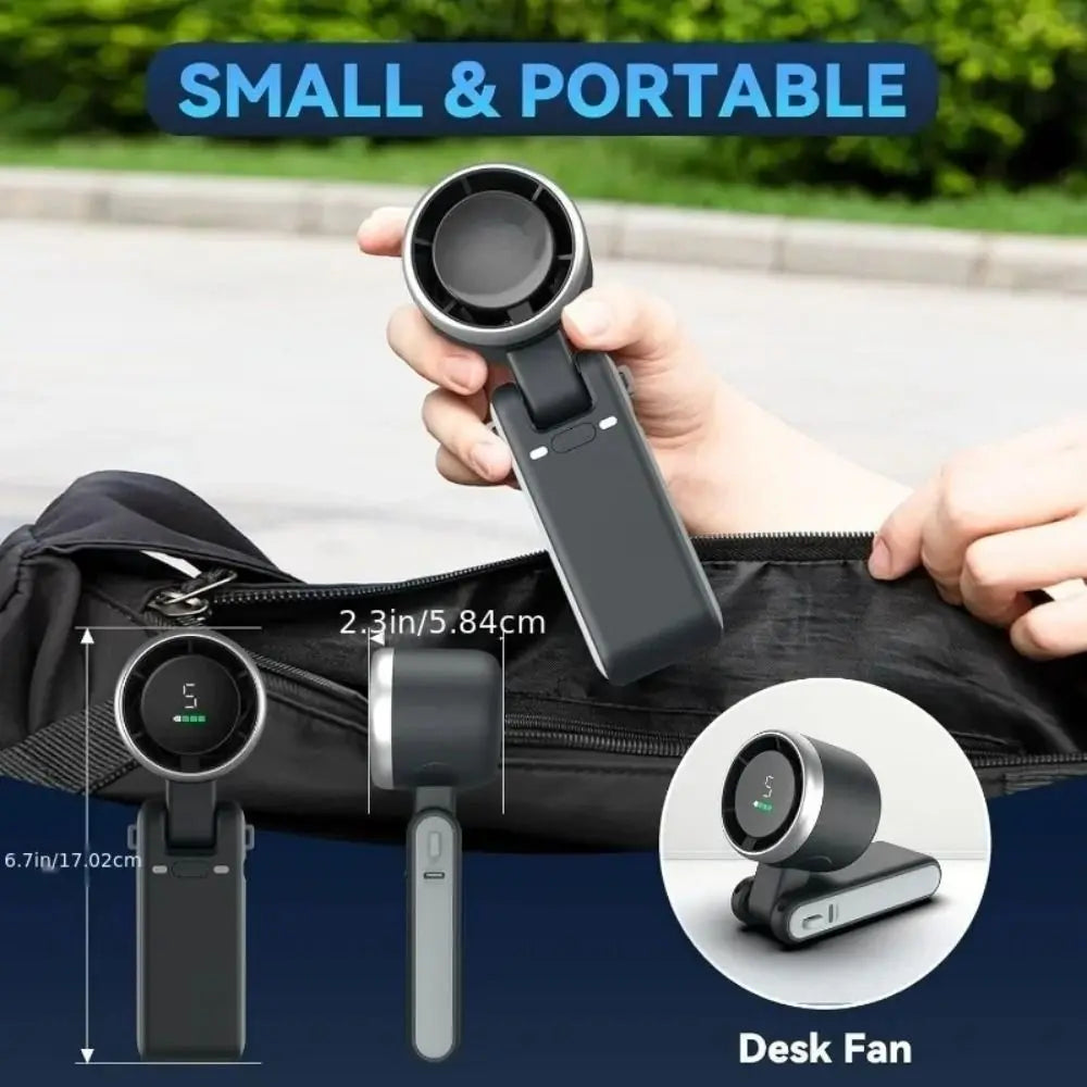 Portable 5-speed Handheld Fan 3600mAh USB Charging High Speed Fan Foldable Desk Fan Outdoor