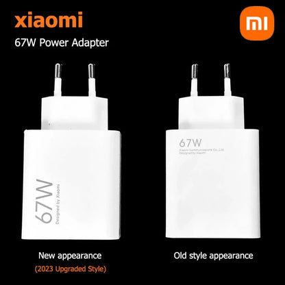 Xiaomi 67W Charger Original Fast Charging Cargador USB Cable EU/US Wall Adapter Mi 14 13 12 Redmi Note 13 12 Pro Turbo Poco F5
