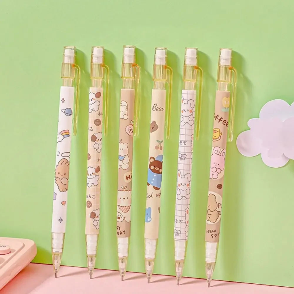 Pencil Refill 0.5mm Mechanical Pencil Animals Peach Automatic Pencils Cartoon Cute Press Pen Students Prize