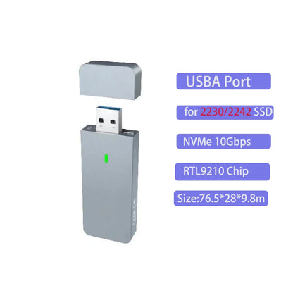 M.2 NVMe 2230 SSD Enclosure USB C Adapter 10Gbps USB3.2 Gen2 External Case Box for M2 2230 NVMe SN740/SN530 520/PM991a/BG4/BC711