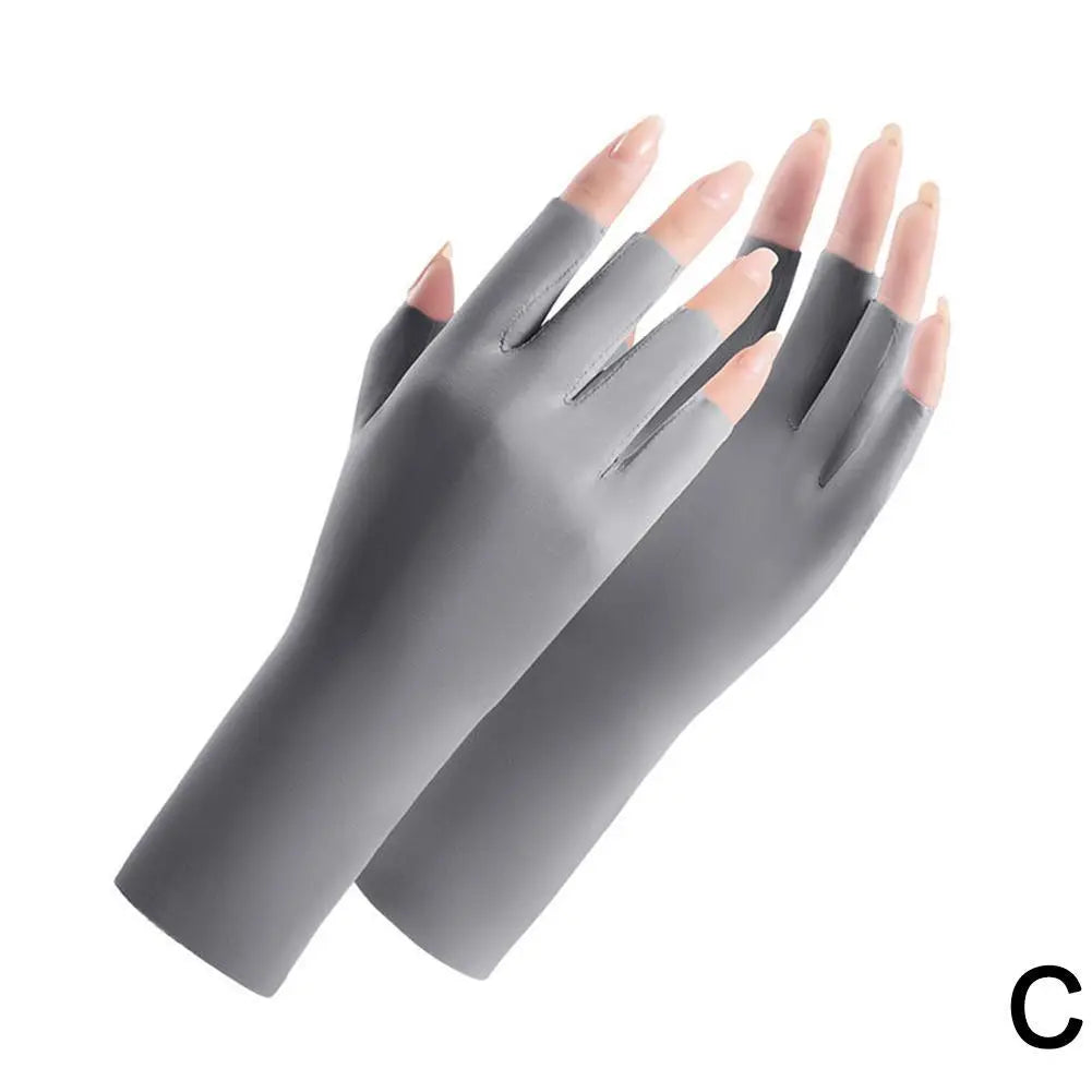 Women Sunscreen Gloves Fingerless Gloves Summer Sunscreen UV Protection Multicolor Gloves Woman Driving Glove Female Touchscreen