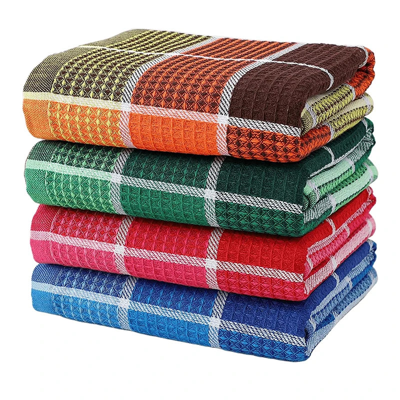 Waffle Large Dishcloth Super Absorbent Kitchen Towels Colorful Dish Towels for Washing Drying Dishes Home Durable Tea Towels