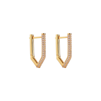 TIANDE Gold Color Classic Punk Hoop Earrings for Women Zircon Smooth Piercing Huggies Earrings 2024 Fashion Jewelry