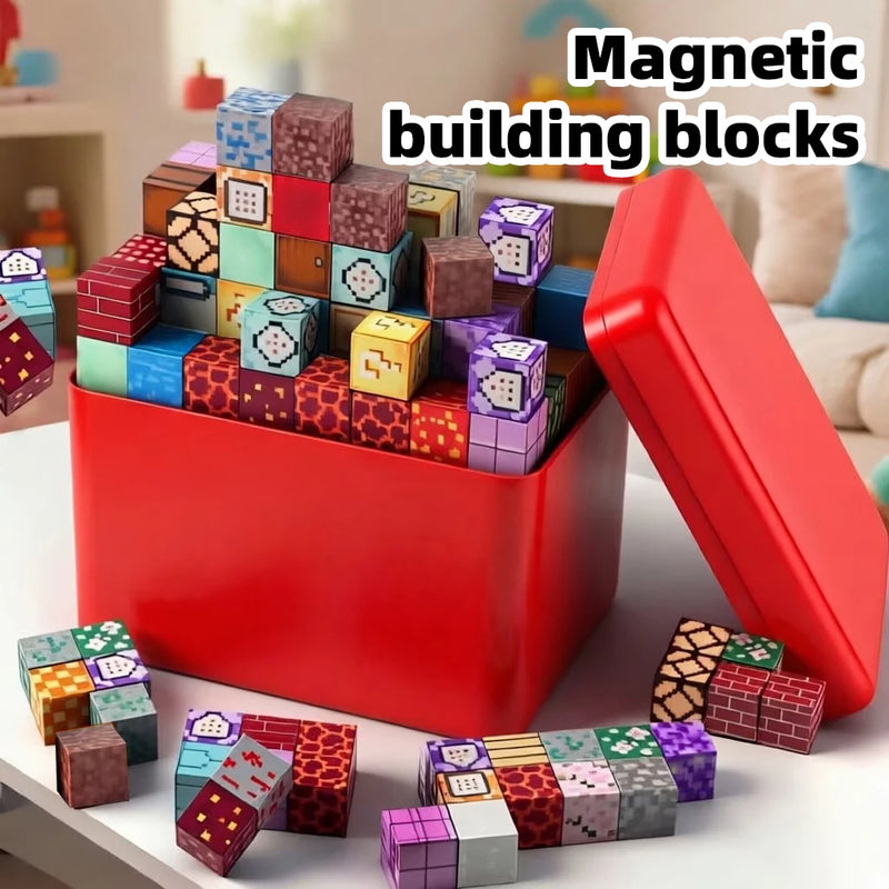 TNT Building Block Storage Box, Magnetic Building Blocks Toy, Building Block Set, Children's DIY Assembly Toy Building Blocks,