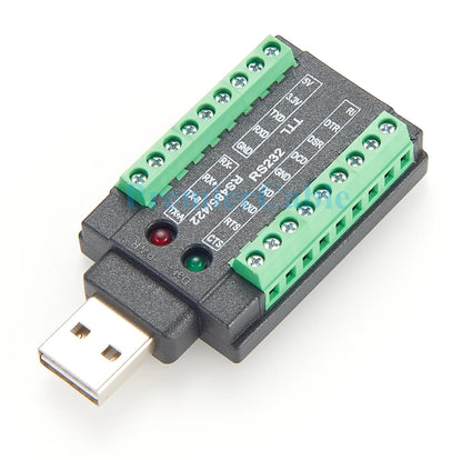Industrial 4 in 1 USB to RS232 RS485 RS422 TTL Serial Converter with FTDI FT232RNL Chip USB 2.0 A to Terminal Block Adapter