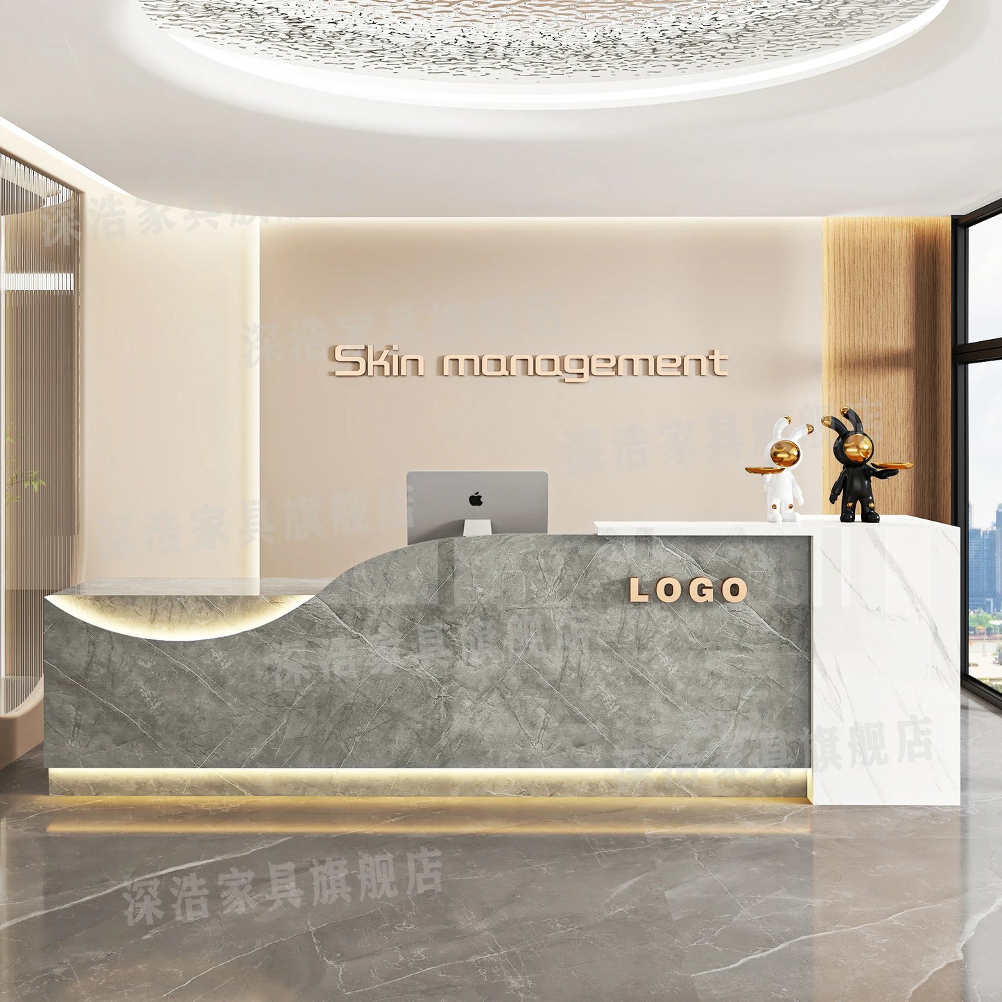 Customized Equipment Reception Desk Beauty Simple Creative Aesthetic Reception Desks Trendy Luxury Mostrador Office Furniture