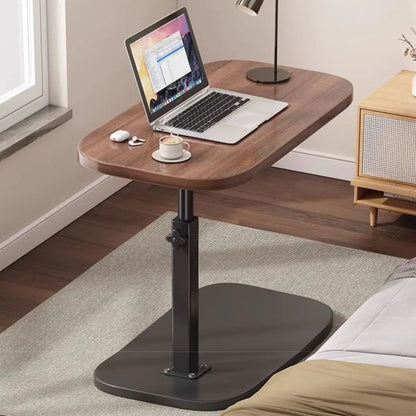 Foldable Sofa Edge Table Adjustable Height C-Shaped Adjustable Bedside Table Flip Desktop Space Saving Rotating Coffee Table