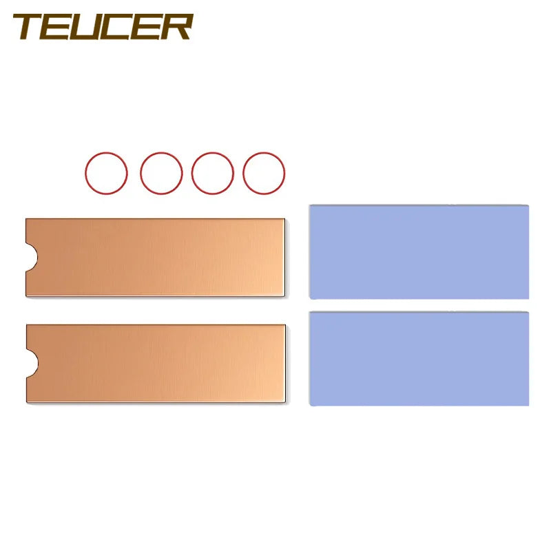 TEUCER M.2 Copper Heatsink NVMe 2280 SSD Copper Cooler Solid State Disk Radiator with Thermal Silicone Pad for Laptop Desktop