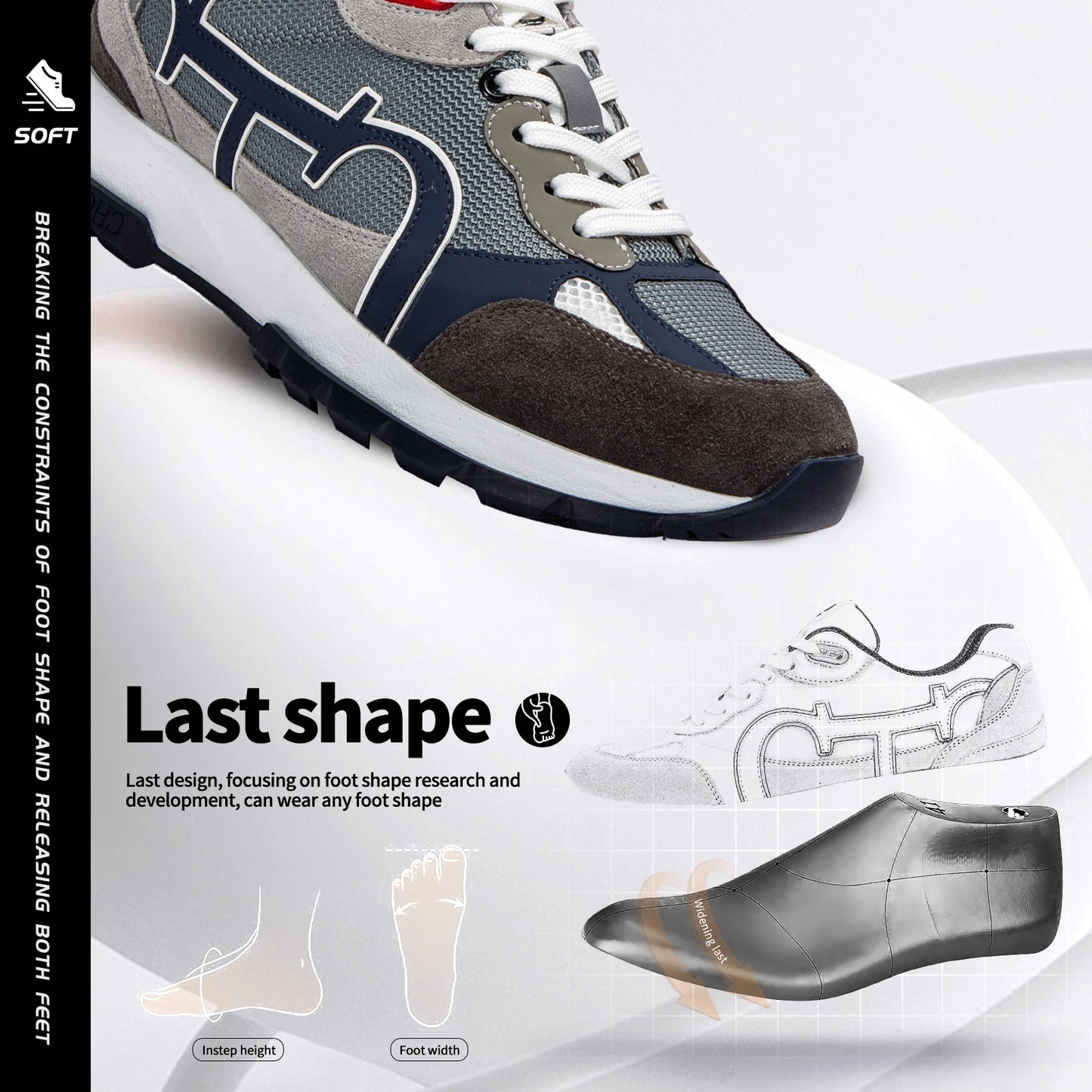 Classic Casual Sneakers Balance Shoes Technology Niche Design Fashionable