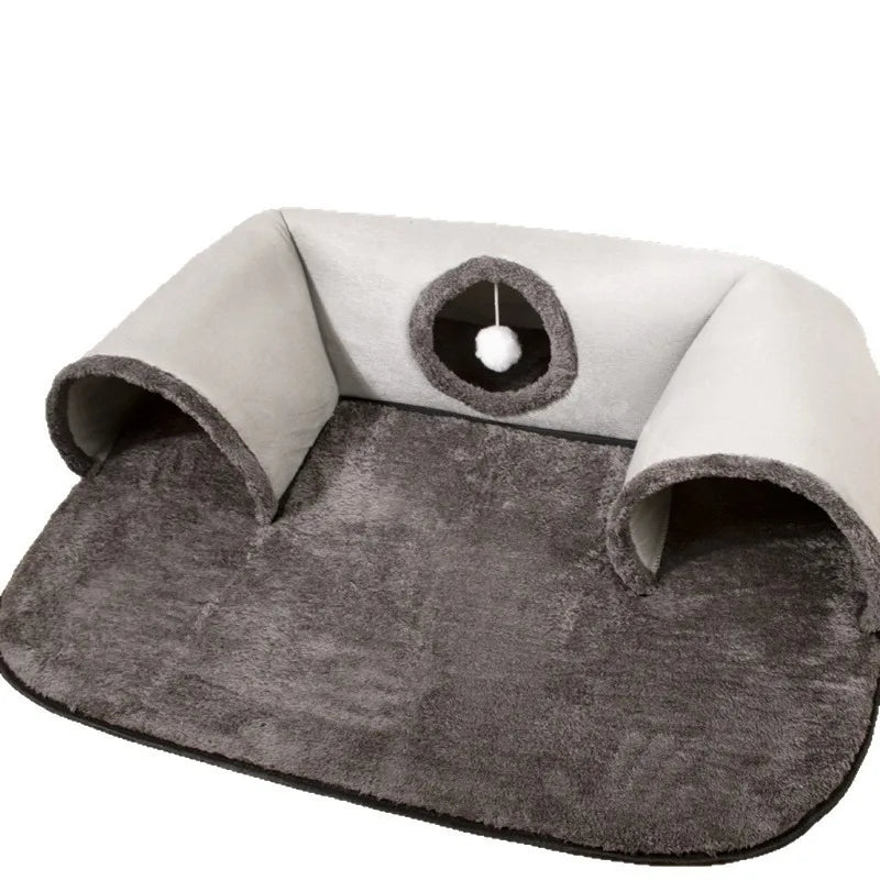 New U-shaped tunnel cat bed with removable and washable cat bed fun cat mat for hide seek suitable for all seasons pet supplies