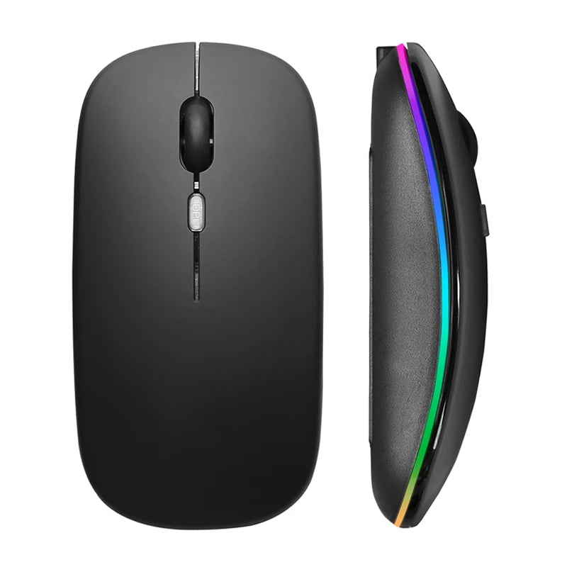 Wireless Mouse 2.4GHz Bluetooth Rechargeable Mouse Quiet Ergonomic Gaming Mouse With USB Backlight 1600DPI Mouse For PC Laptops