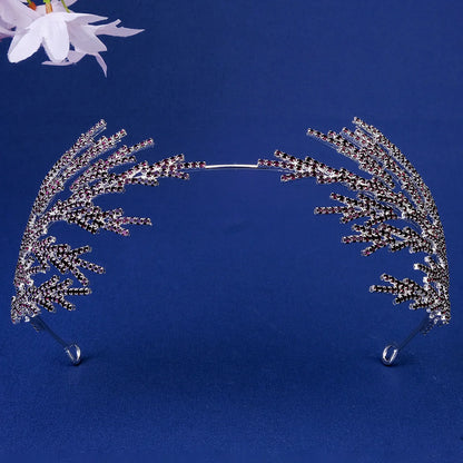 Bridal Hair Silver Handmade Hair Accessories Crystal Wedding Ladies Bling Rhinestone Crown Girls Headpiece Jewelry For Women
