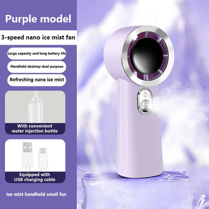 Lenovo Handheld Small Fan USB Charging Mini Outdoor Portable Lightweight Desktop Stand Long Lasting Battery Life Cooling Fan
