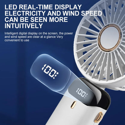 Portable Mini Fan With 5 Speeds USB Rechargeable Charging Small Foldable Battery Fans Handheld For Desk Bedroom Indoor Outdoor