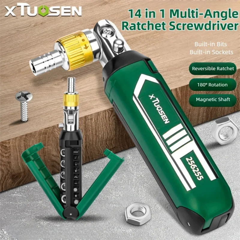 Ratcheting Screwdriver Set with Bits, Multi-Function Repair Tool Kit for Electronics, Laptop, Phone & Home Appliance Fixes