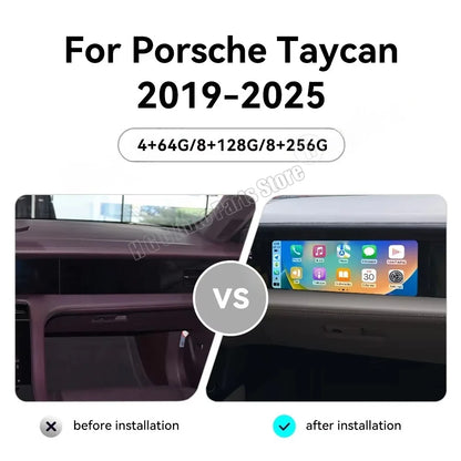 Android 13.0 GPS Navigation Carplay For Porsche Taycan 2019-2025 Car Radio Passenger Co-pilot Screen Multimedia Player Head Unit