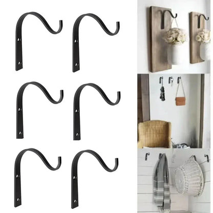 3/6Pcs Metal Hooks J-hook Vintage Wall Hanger Screw Hooks For Bathroom Kitchen Room Cloth Towel Rack Coat Hat Holder