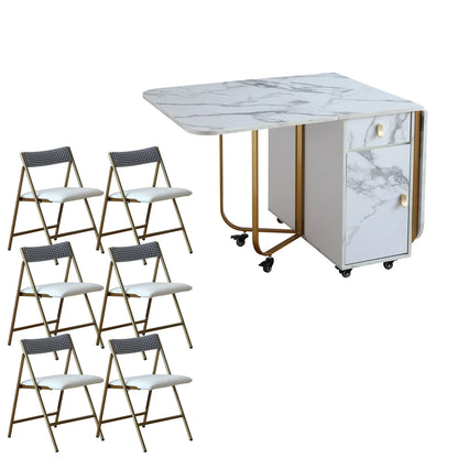 Movable Multifunctional Folding Dining Table Household Small Household Table Suitable For Dining, Studying, Office, Etc.