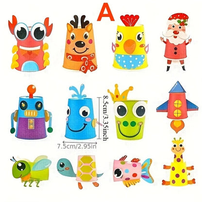 Animal Craft DIY Kit, Educational Arts & Crafts Set, Includes Stickers, Perfect Gift, Enhances Fine Motor Skills, Craft Supplies