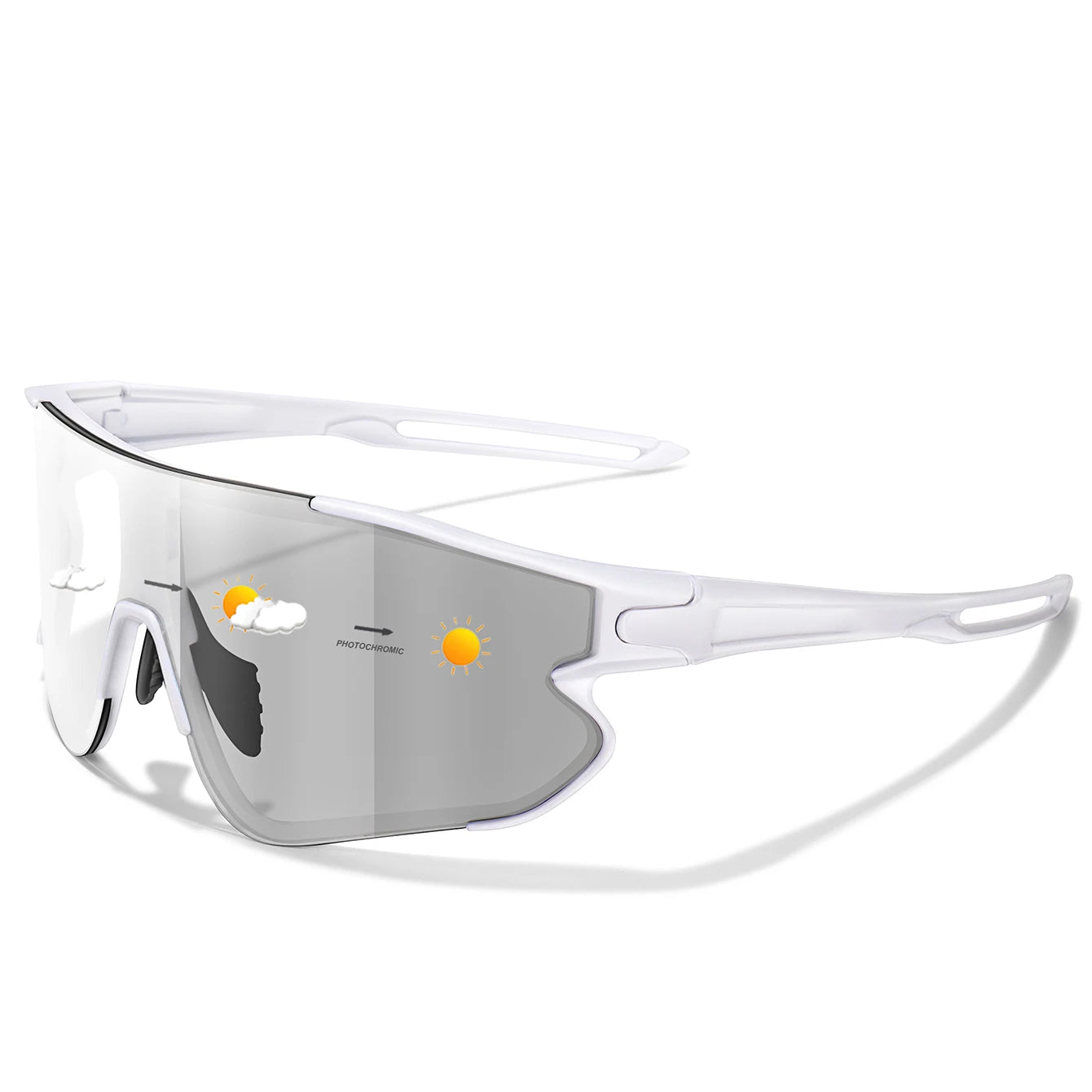 Men Women Photochromic Motorcycle Glasses Outdoor Sports Big Frame Windproof Cycling Running Hiking Goggles