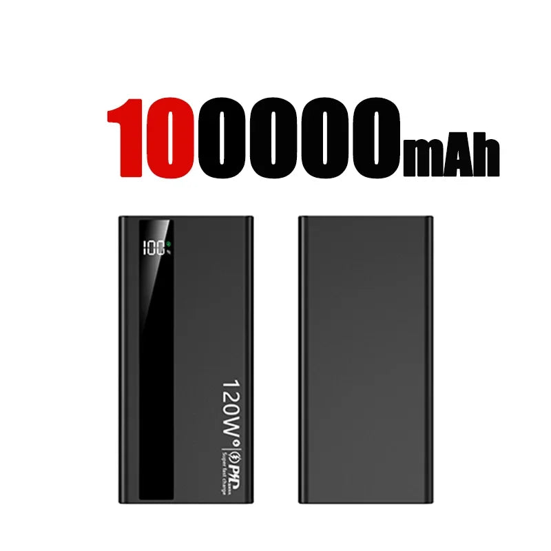 Lenovo 120W Fast Charging Large Capacity 200000mAh 2027 Digital Display Power Bank Outdoor Power Supply for Huawei iPhone