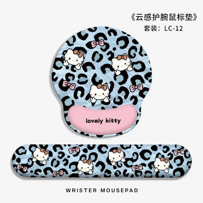 Cartoon mouse pad for girls, with a wrist rest, memory foam hand support, and a thickened wrist rest; suitable for office and ga