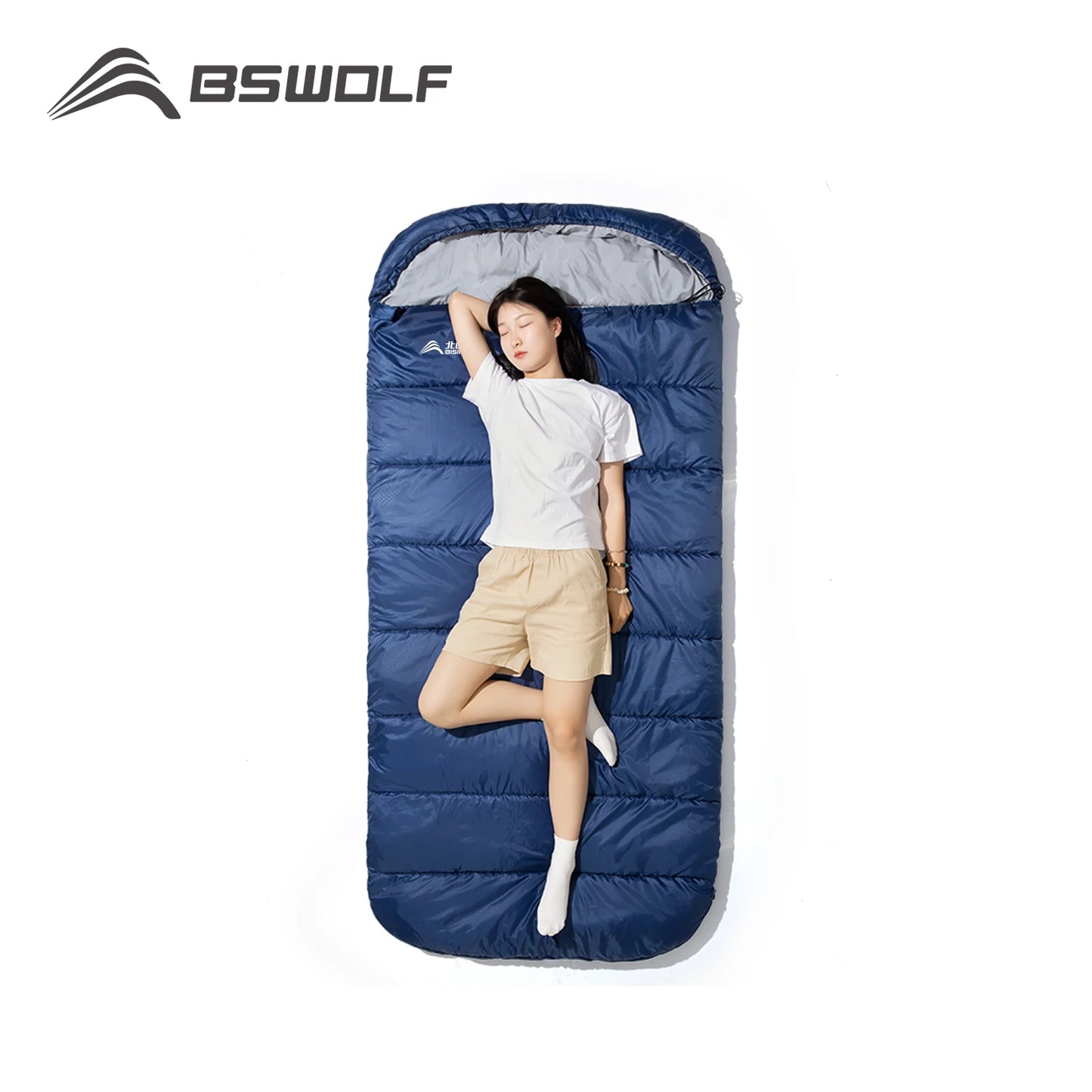 BSWolf Large Camping Sleeping Bag Lightweight 3 season Loose Widen Long Size Sleeping Bag for Adult Rest Trip Hiking Fishing