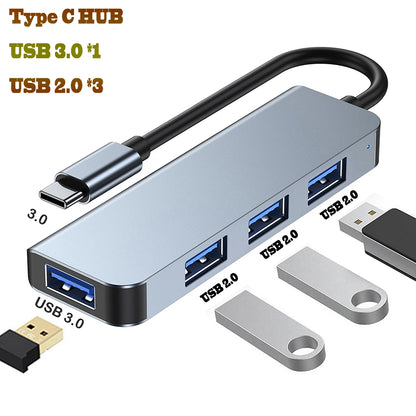 4 Ports USB 3.0 Adapter USB3.0 HUB 3 0 5Gbps High Speed Multi USB-C Splitter for Lenovo Macbook Pro PC Accessories USBC