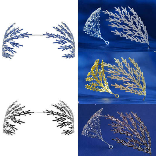 Bridal Hair Silver Handmade Hair Accessories Crystal Wedding Ladies Bling Rhinestone Crown Girls Headpiece Jewelry For Women