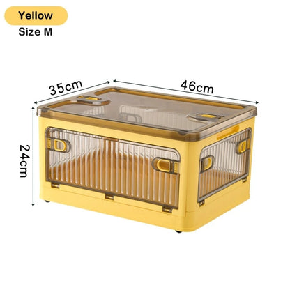Foldable Storage Box Closet Organizer with Wheels Outdoor Stackable Sundries Organizer Clothes Quilts Toys Books Storage Box