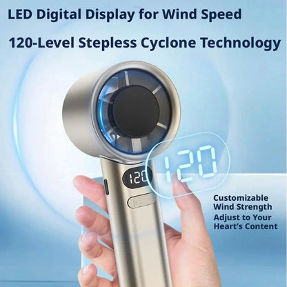 Portable Hand Fan 120 Wind Speeds Mini Bladeless Handheld Fan USB Rechargeable Personal Highspeed Fans Electric Eyelash Fan