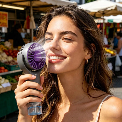 Portable Water Mist Fan Mini Handheld Fan USB Charging Spray Fans Portable Personal Hand Held Small Cooling Fan for Outdoor