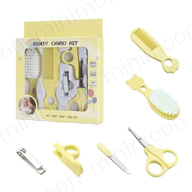 6-Piece Baby Grooming Kit & Hygiene Set, Safe Nail Clippers & Hair Brush Kit for Infant and Toddler Care