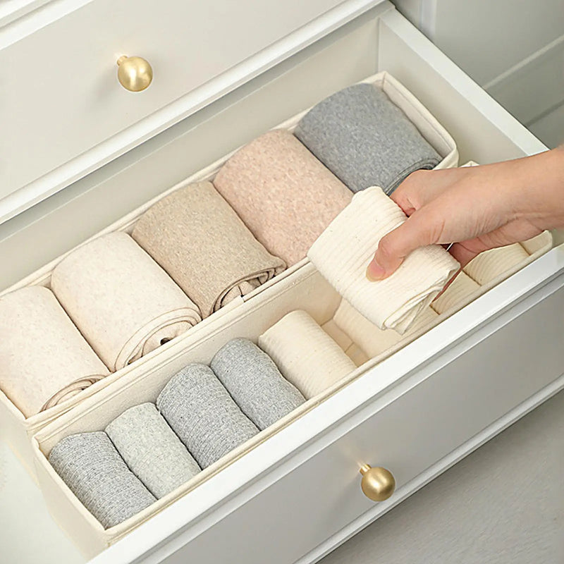 Long Storage Container Bin Stackable Space-Saving Fabric Storage Bins Efficient Storage Sock Underwear Organizer for Socks