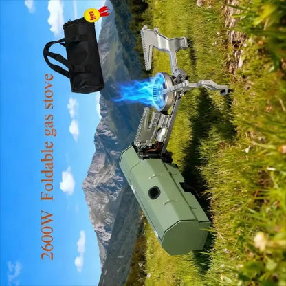 2600W Portable Folding Gas Stove for Camping Outdoor Hiking BBQ Travel Cooking Grill Cassette Burner