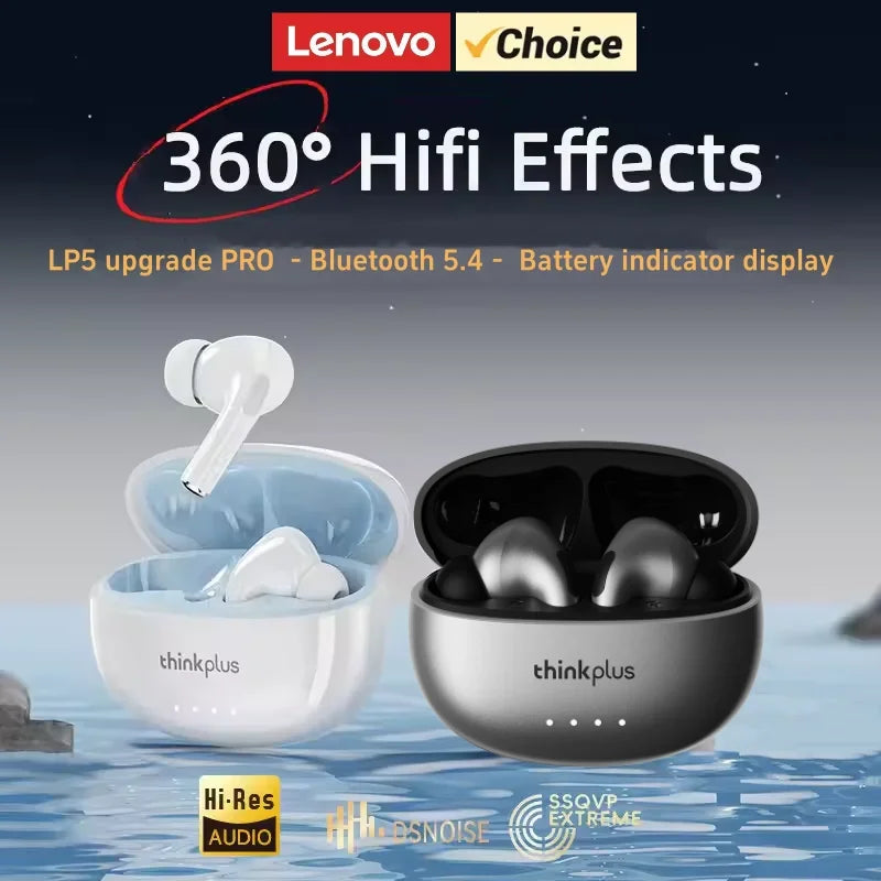 Lenovo LP5PRO Earphones Bluetooth Wireless Gaming Headsets Low Latency HIFI Sound Music Stylish Appearance Portable Earbud