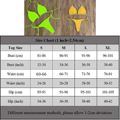 Sexy Women Thong Solid Color Bikini Set Side Halter Tie Swimsuit Ladies Split Strap Adjustable Brazilian Swimwear Soft Beachwear