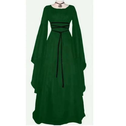 Women Fashion Vintage Style Women Medieval Gothic Dress Floor Length Women Cosplay Dress Retro Long Gown Dress