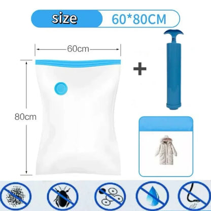 Vacuum Storage Bags,for Bedding,Pillows,Towel,Clothes Space Saver Travel Storage Bag,With Hand Pump,Vacuum Bag Package