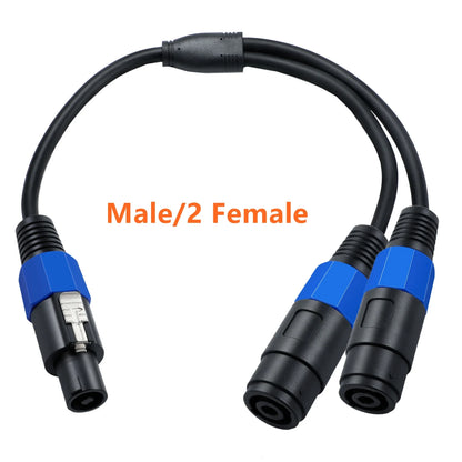 Speakon Splitter 1 To 2 Splitter Y Cable Speaker Break Out Cable Speakon Female Male To Dual Male Extension SOUND Cable