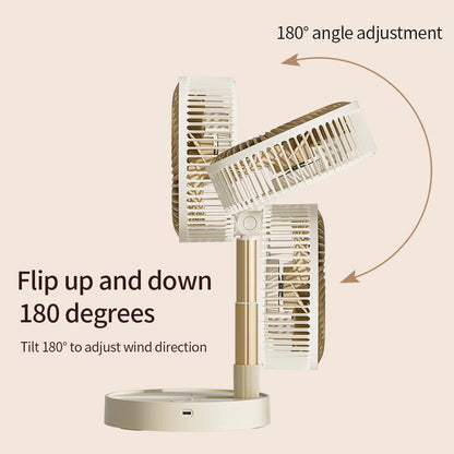 USB Foldable Portable Fan with 8inch 4 Speeds ＆ Timing, Battery Operated Mini Floor Fan for Bedroom, Indoor or Outdoor,Table Fan