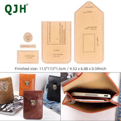 Large Capacity Purse/Storage Bag/Clutch Bag/Bucket Bag, Kraft Paper with Holes DIY Leather Handmade Craft Template, Special Gift