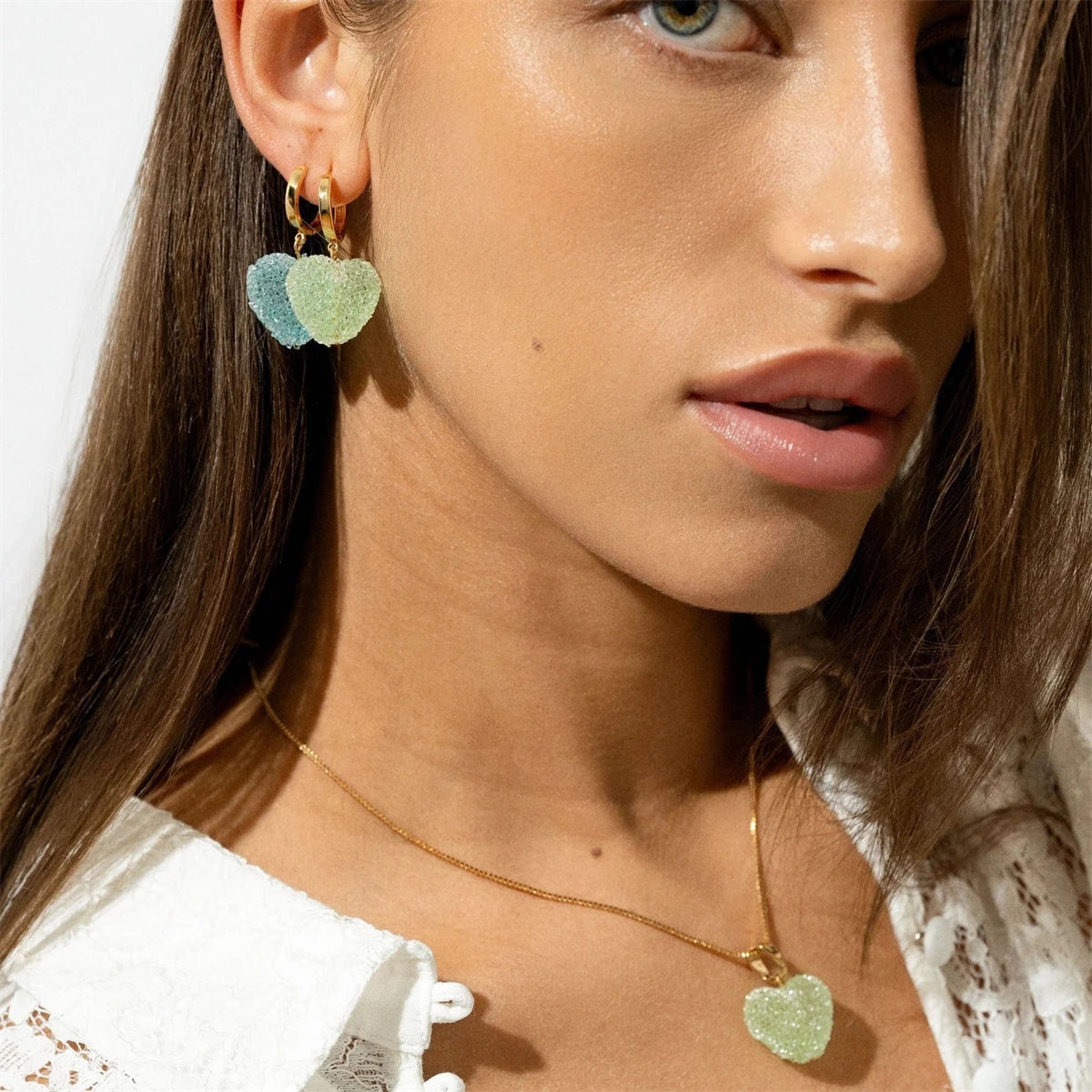 Love gummy earrings for women, light luxury earrings, niche, high-end, temperament, cute earrings, earrings, pendants